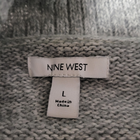 Nine West Gray Cowl Neck Sweater Large - Picture 5 of 8